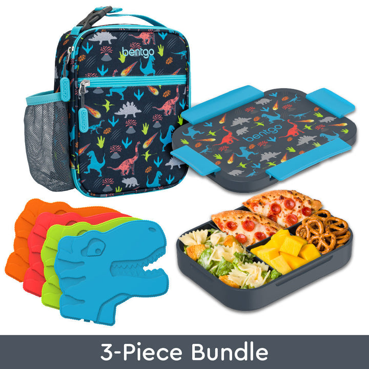 Bentgo Kids Snap & Go Lunch Box, Insulated Lunch Tote, & Ice Packs K2