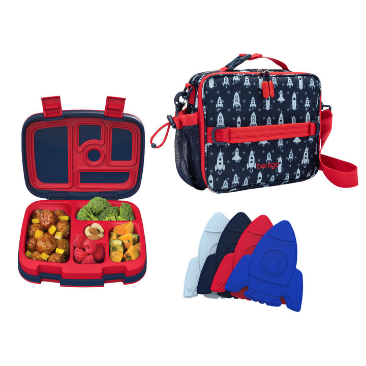 Bentgo Kids Prints Lunch Box, Lunch Bag, & Ice Packs M9