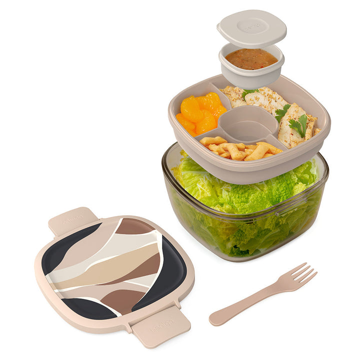 Bentgo Glass Prints All-in-One Salad Container F8